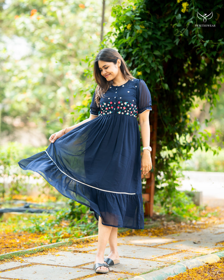 Saritha Maternity Dress  with center Button