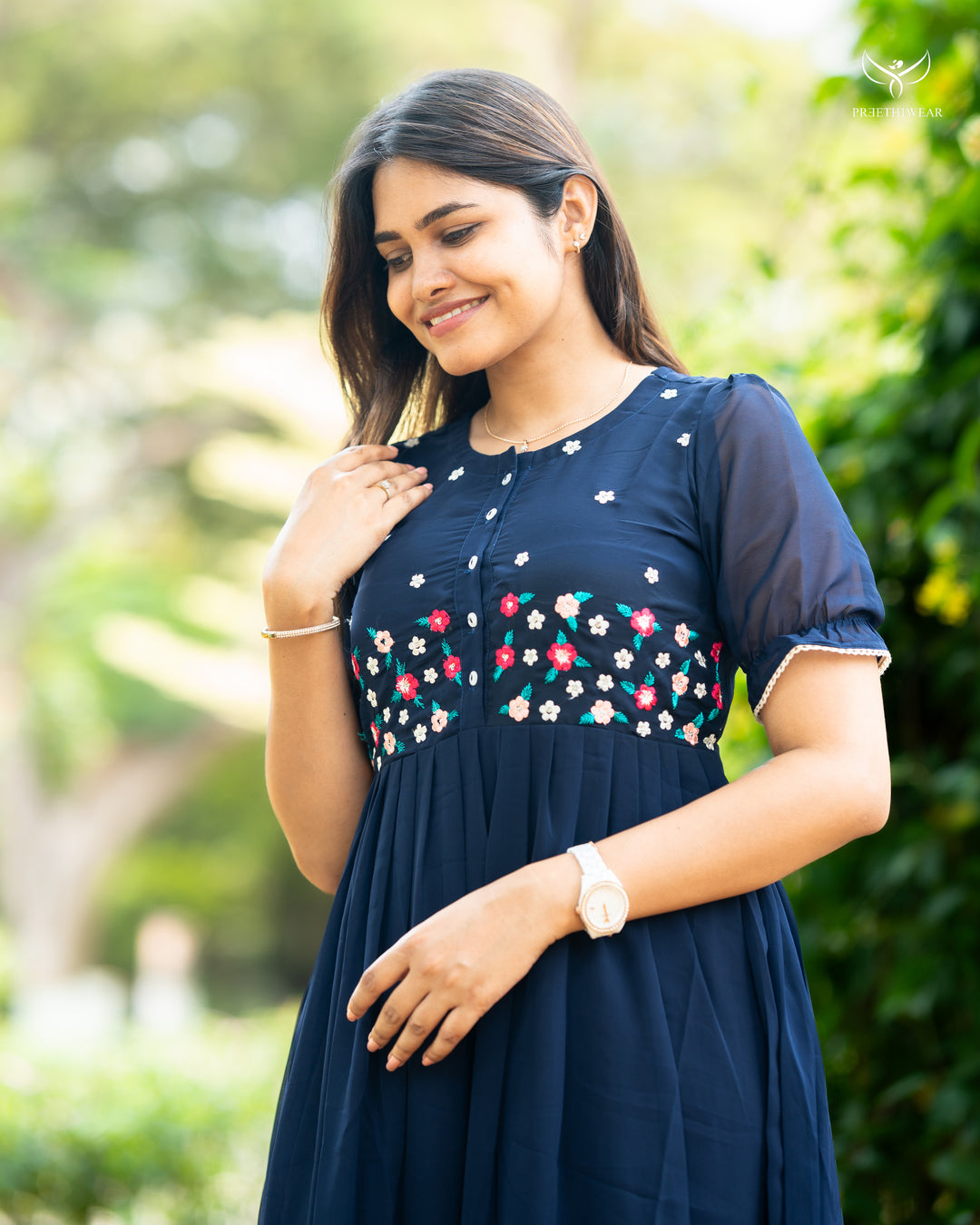 Saritha Maternity Dress  with center Button