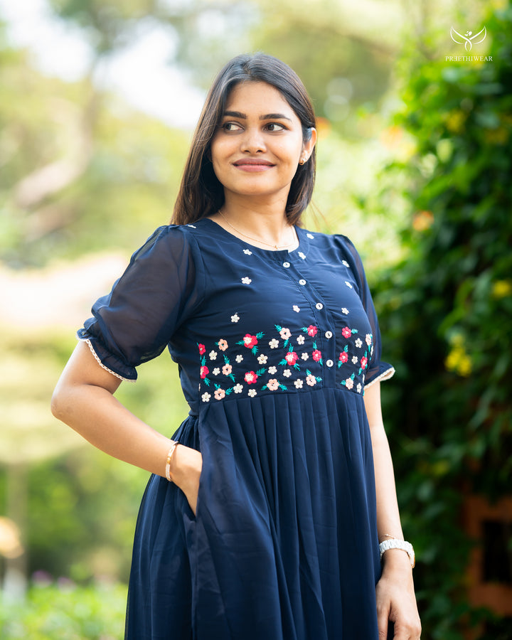 Saritha Maternity Dress  with center Button