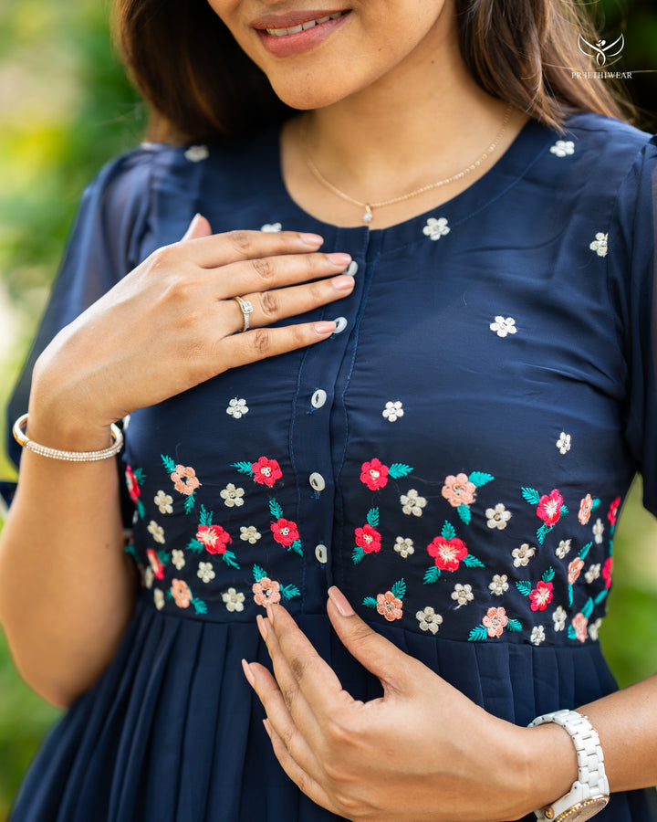 Saritha Maternity Dress  with center Button