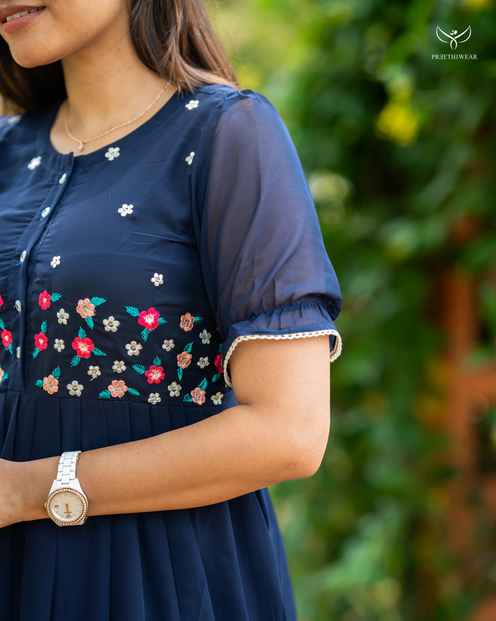 Saritha Maternity Dress  with center Button