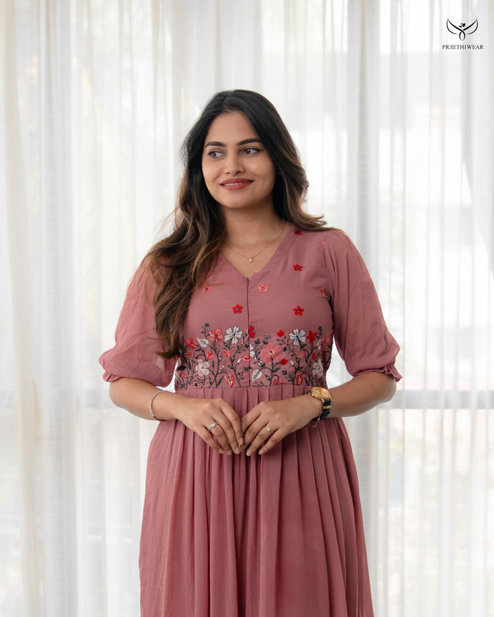 Suha3  Maternity Dress  with center Zip(PREORDER-SEP24)
