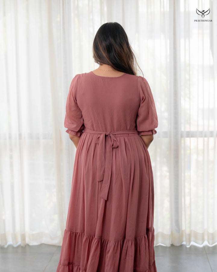 Suha3  Maternity Dress  with center Zip(PREORDER-SEP24)