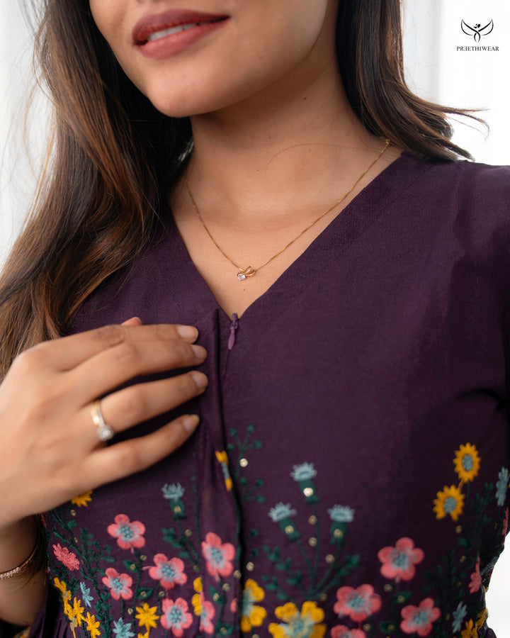 Kiran1   Maternity Dress with center Zip (PREORDER-SEP23)