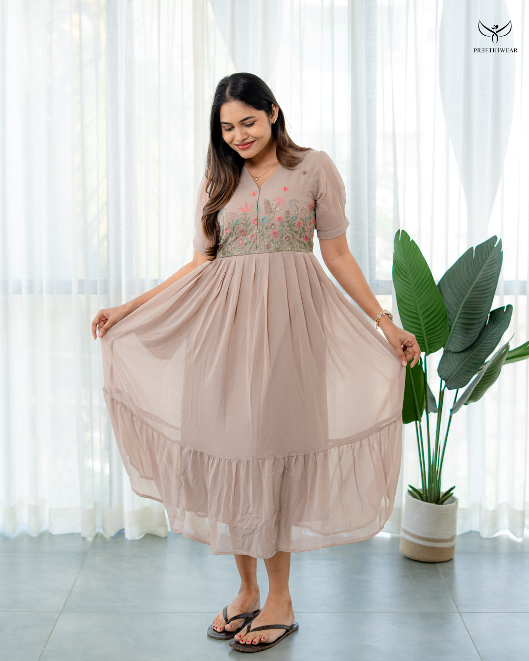 Pravika Maternity Dress  with center Zip