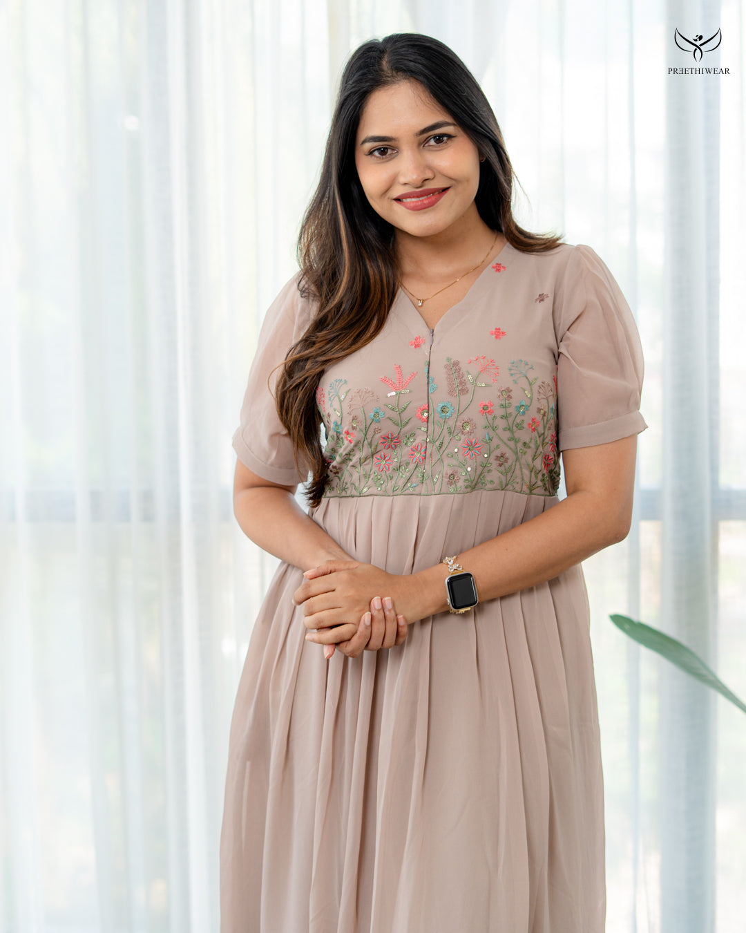 Pravika Maternity Dress  with center Zip