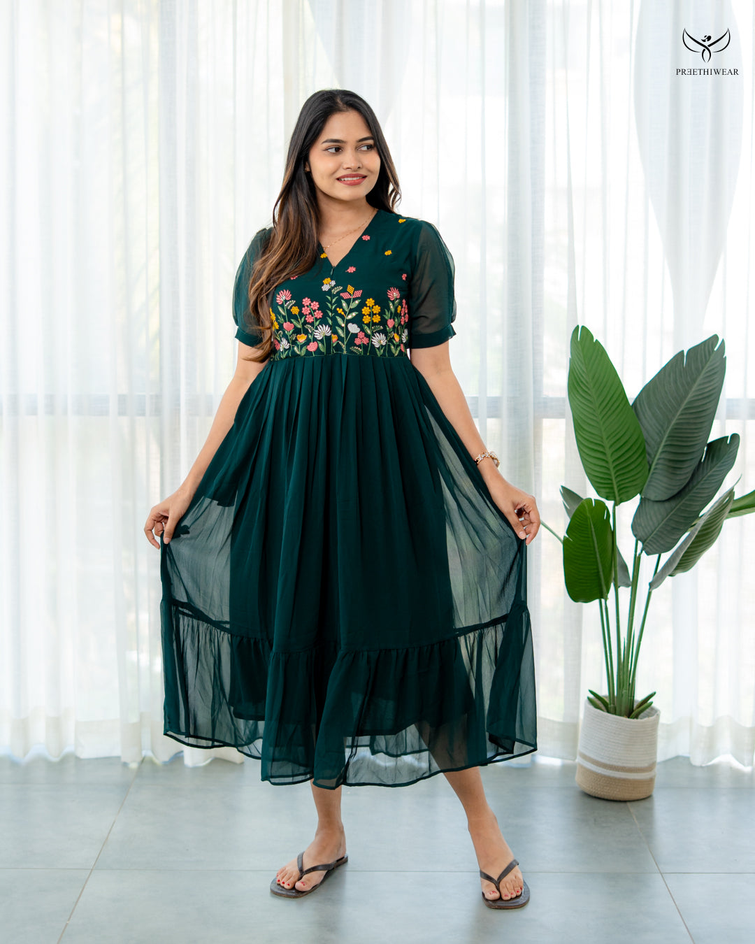 Bhivina Maternity Dress with center Zip