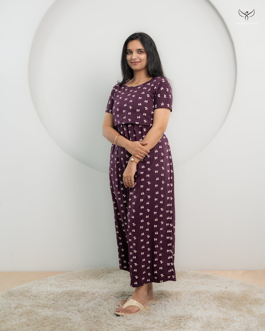 Spoorthi  SoftCotton Full Length Maternity Loungewear