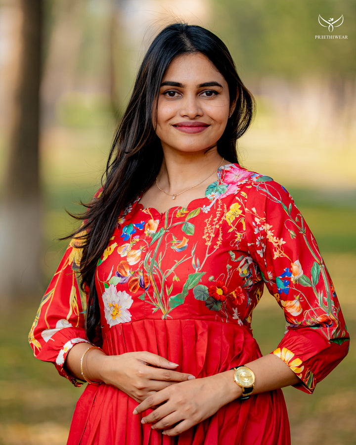 Yamine  Maternity Dress with center Zip