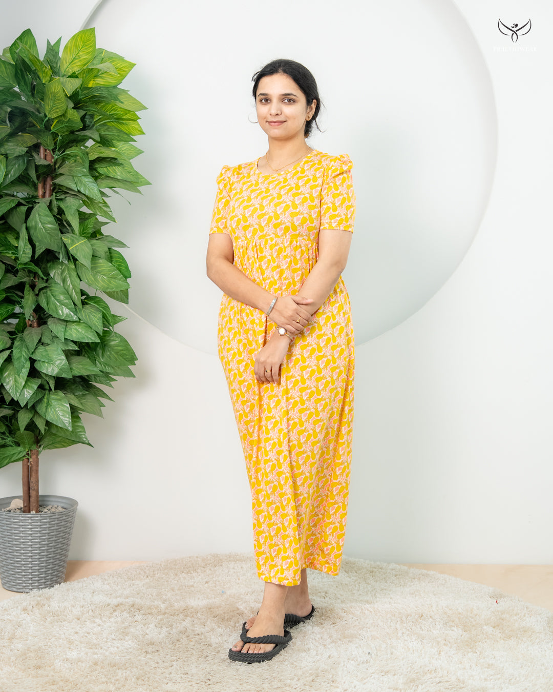 Pineapple2 SoftCotton Full Length  Maxi Loungewear
