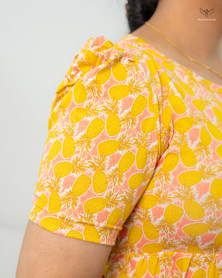 Pineapple2 SoftCotton Full Length  Maxi Loungewear