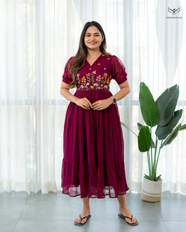 Vriha Maternity Dress with center Zip