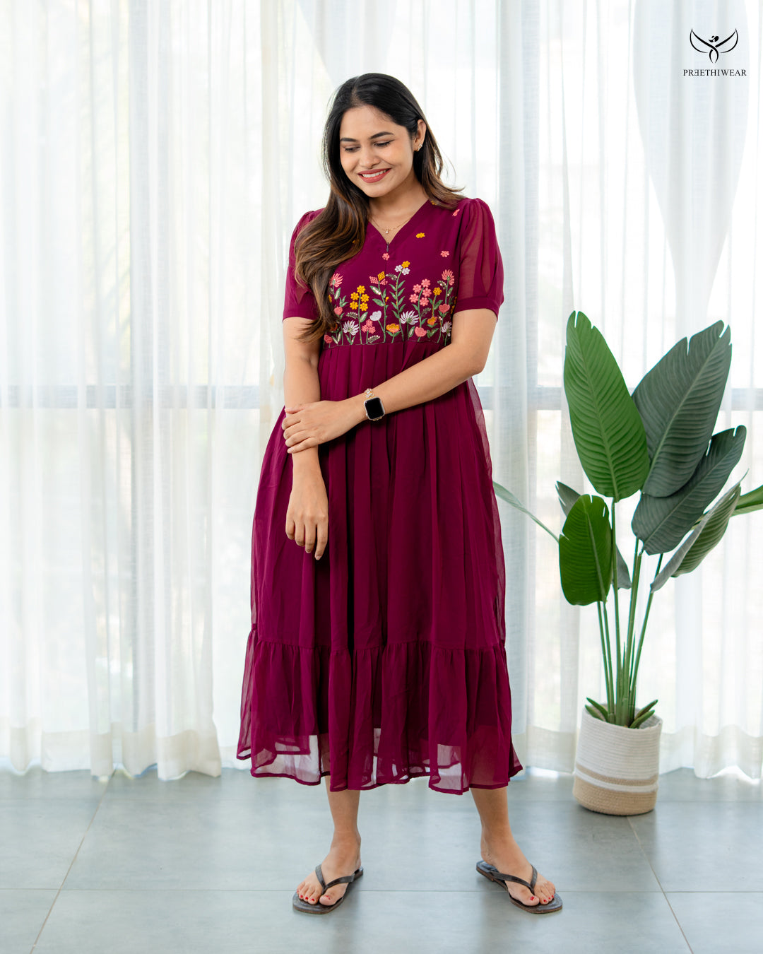 Vriha Maternity Dress with center Zip