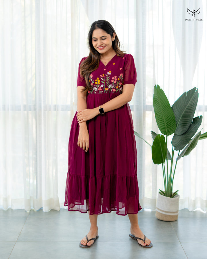 Vriha Maternity Dress with center Zip