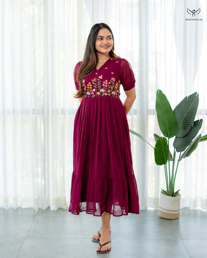 Vriha Maternity Dress with center Zip