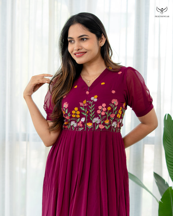 Vriha Maternity Dress with center Zip