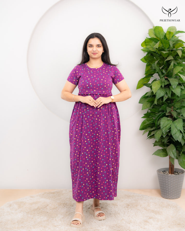 Jaslena Soft Cotton Full Length Maternity Loungewear