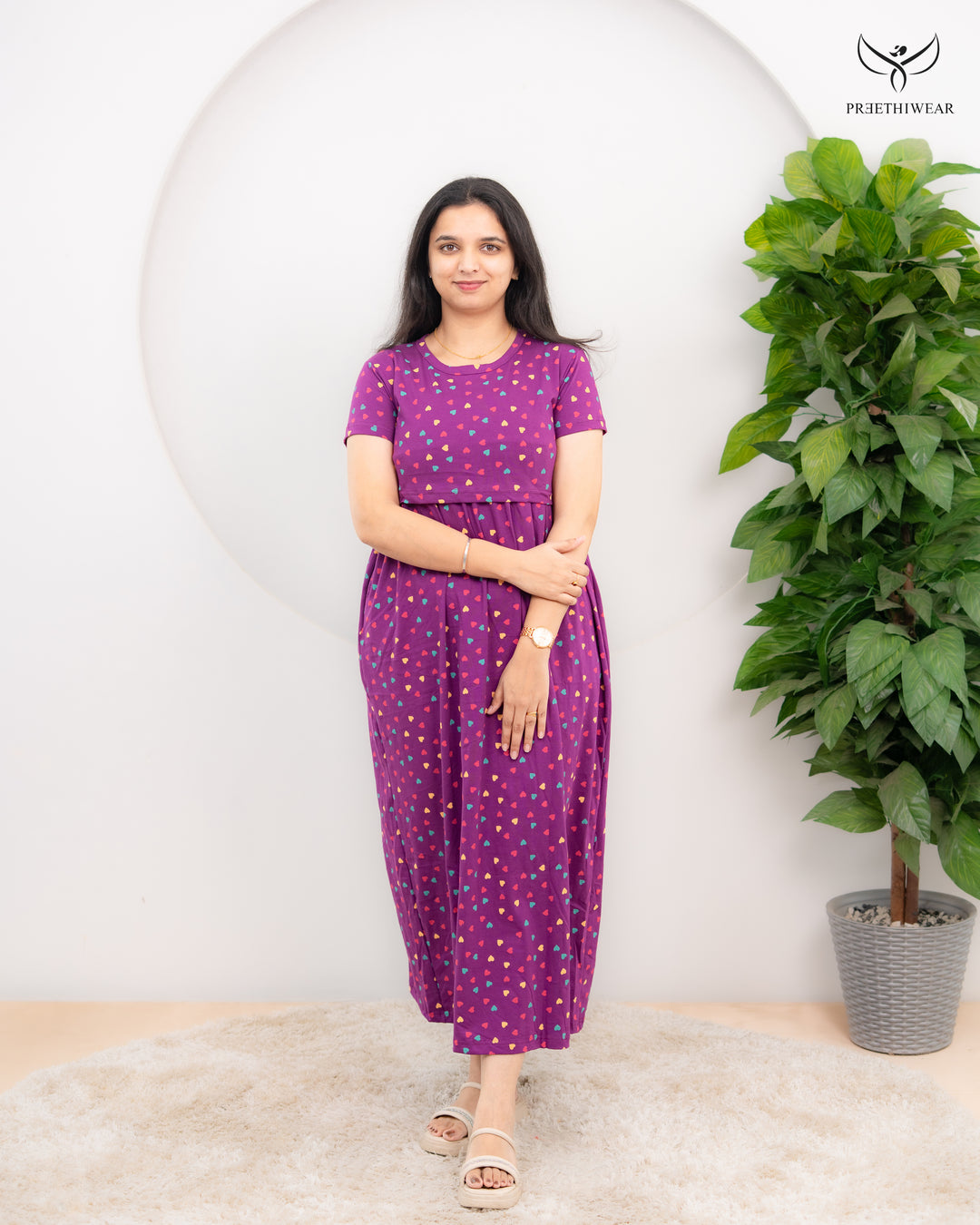 Jaslena Soft Cotton Full Length Maternity Loungewear