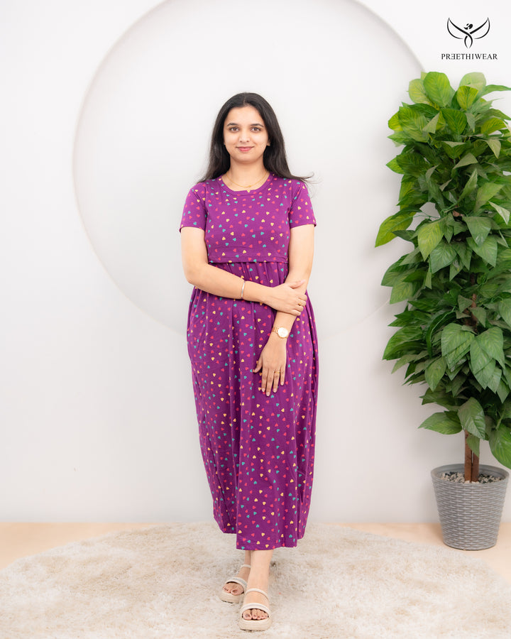 Jaslena Soft Cotton Full Length Maternity Loungewear