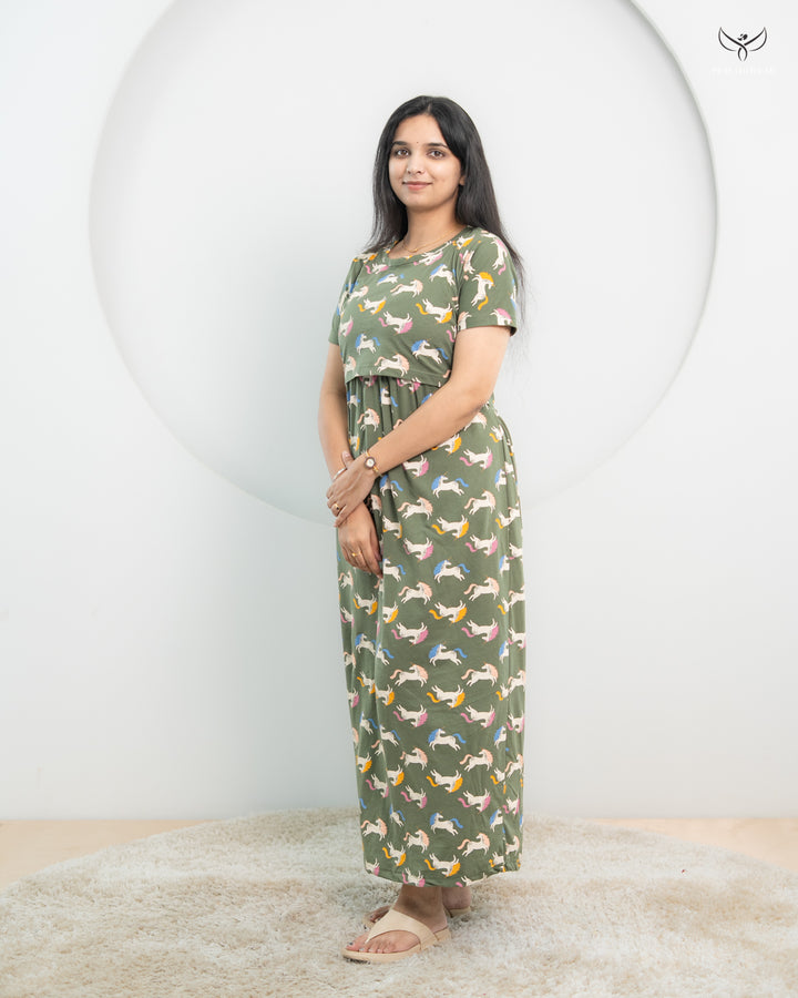 Archana1  SoftCotton Full Length Maternity Loungewear