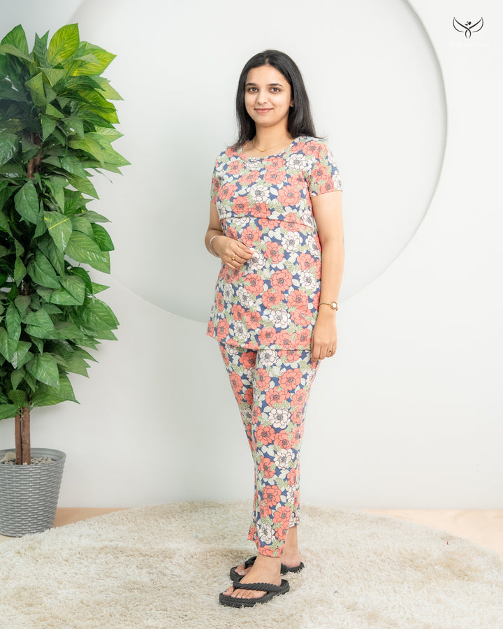 Nitesha Soft Cotton Maternity Top Pant Set