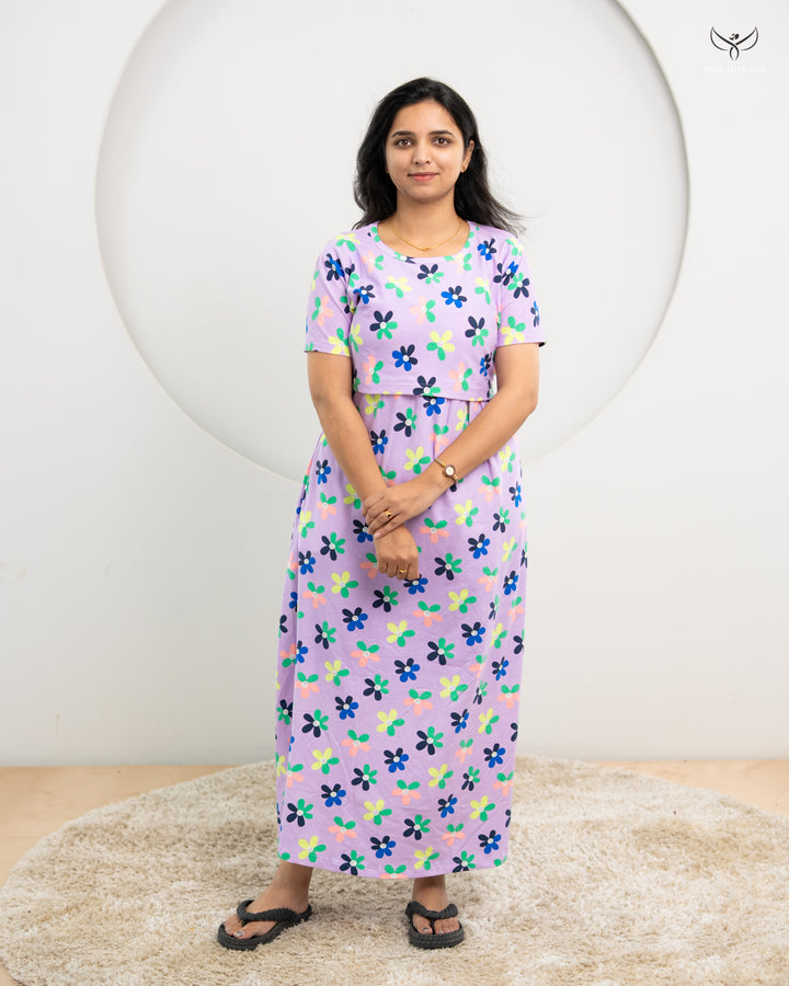 Nithya2  SoftCotton Full Length Maternity Loungewear