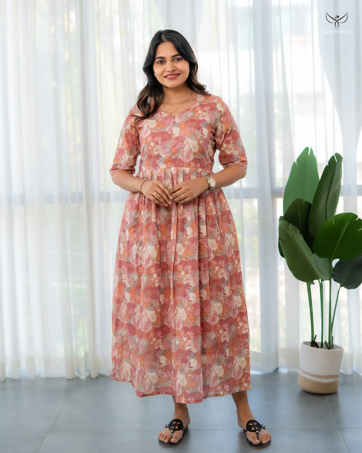 Aruna1  Maternity Dress with center Zip