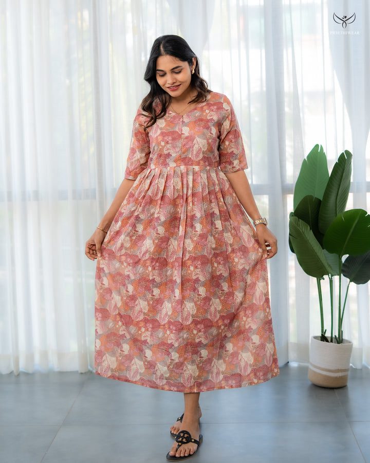 Aruna1  Maternity Dress with center Zip