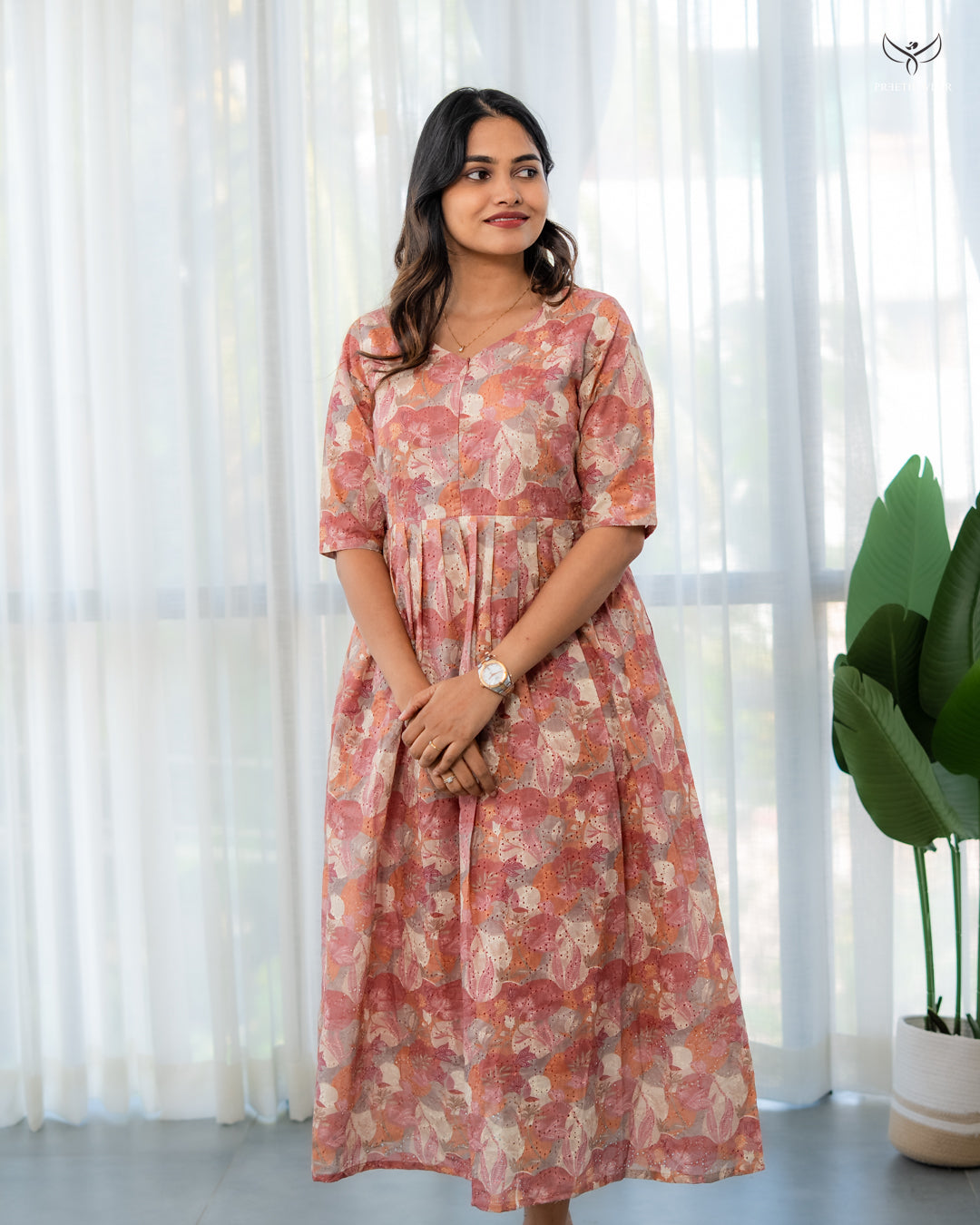 Aruna1  Maternity Dress with center Zip
