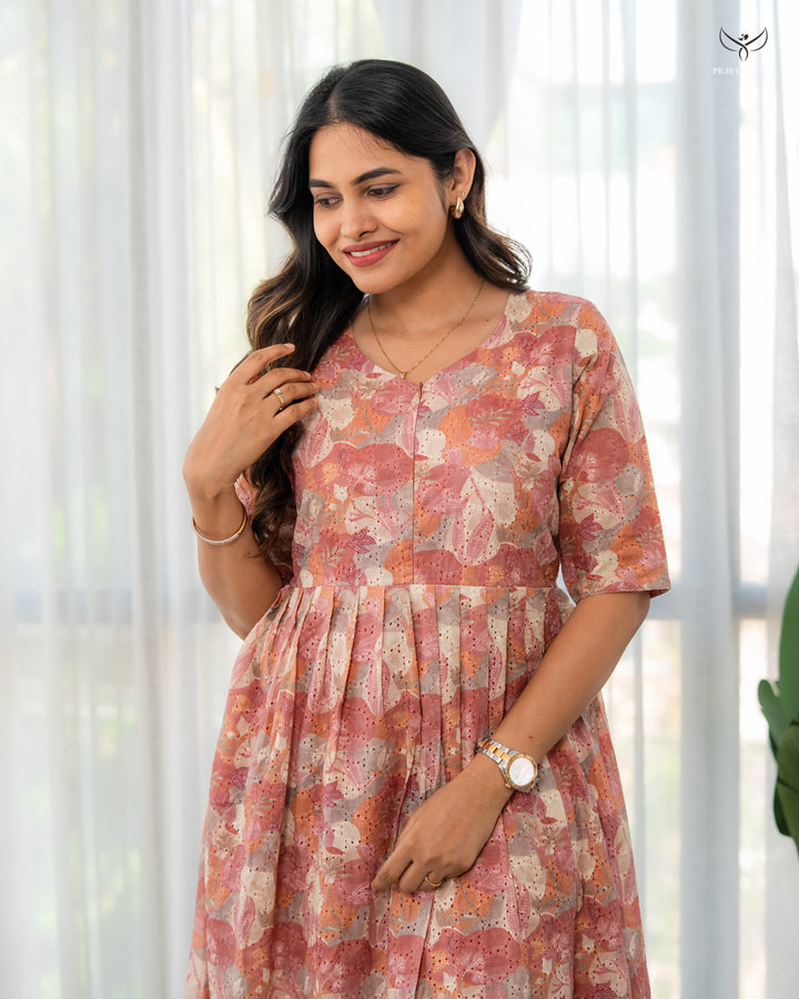 Aruna1  Maternity Dress with center Zip