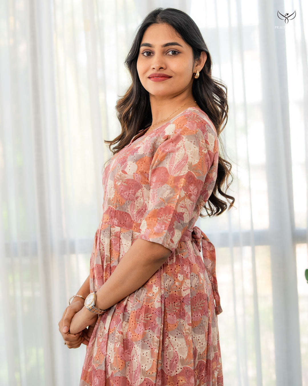 Aruna1  Maternity Dress with center Zip