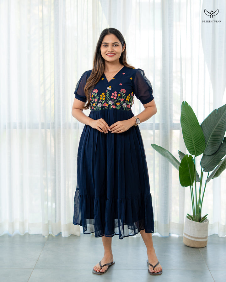 Nistara Maternity Dress with center Zip