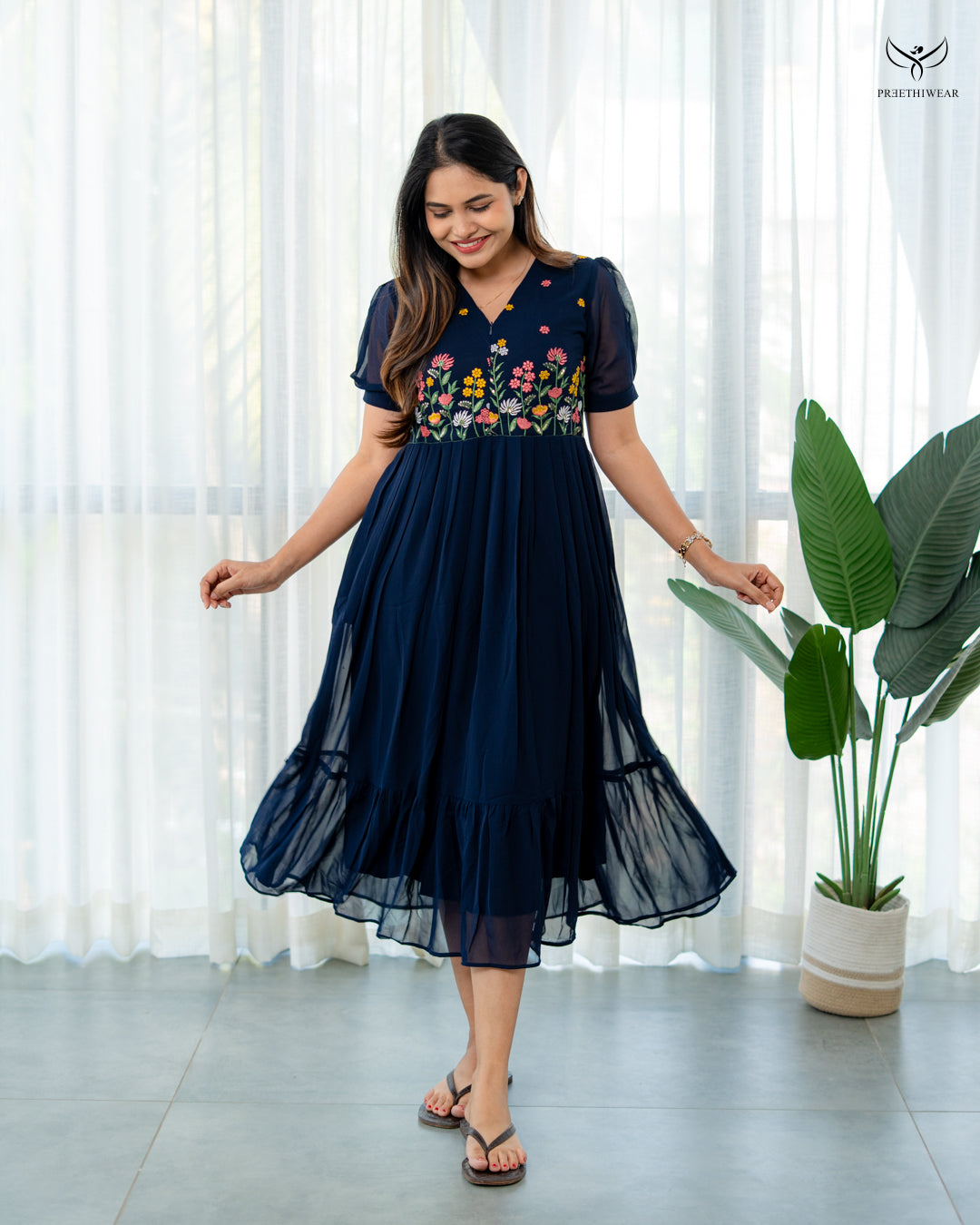 Nistara Maternity Dress with center Zip