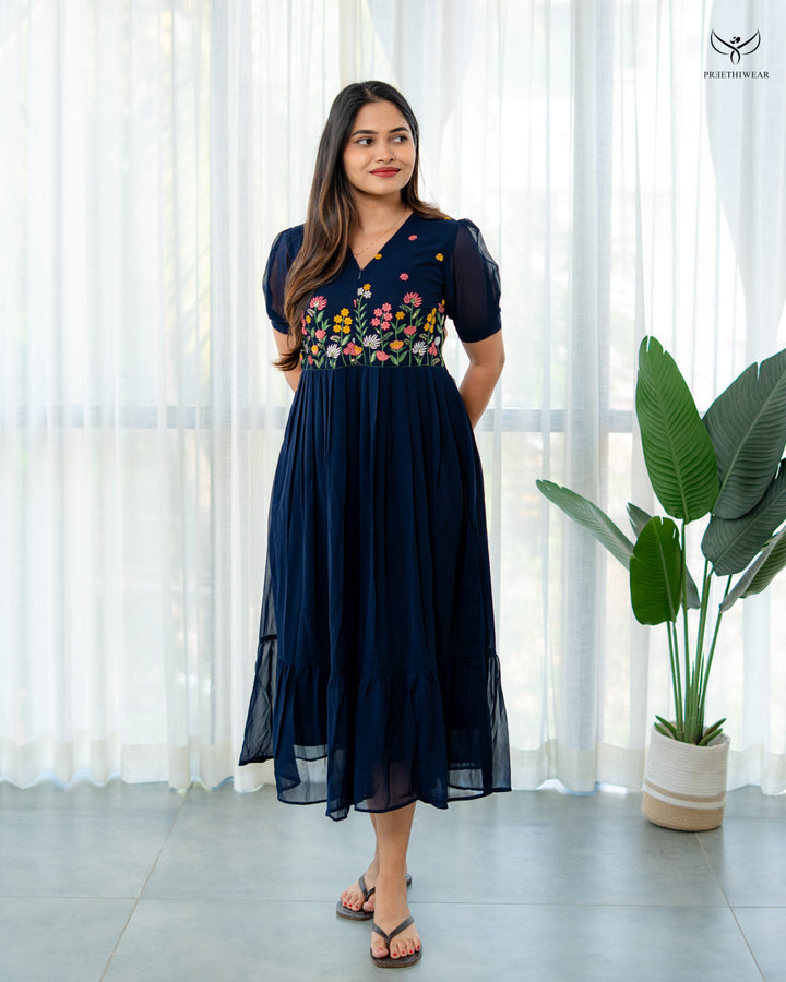 Nistara Maternity Dress with center Zip