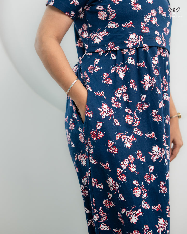 Thulasi  SoftCotton Full Length Maternity Loungewear