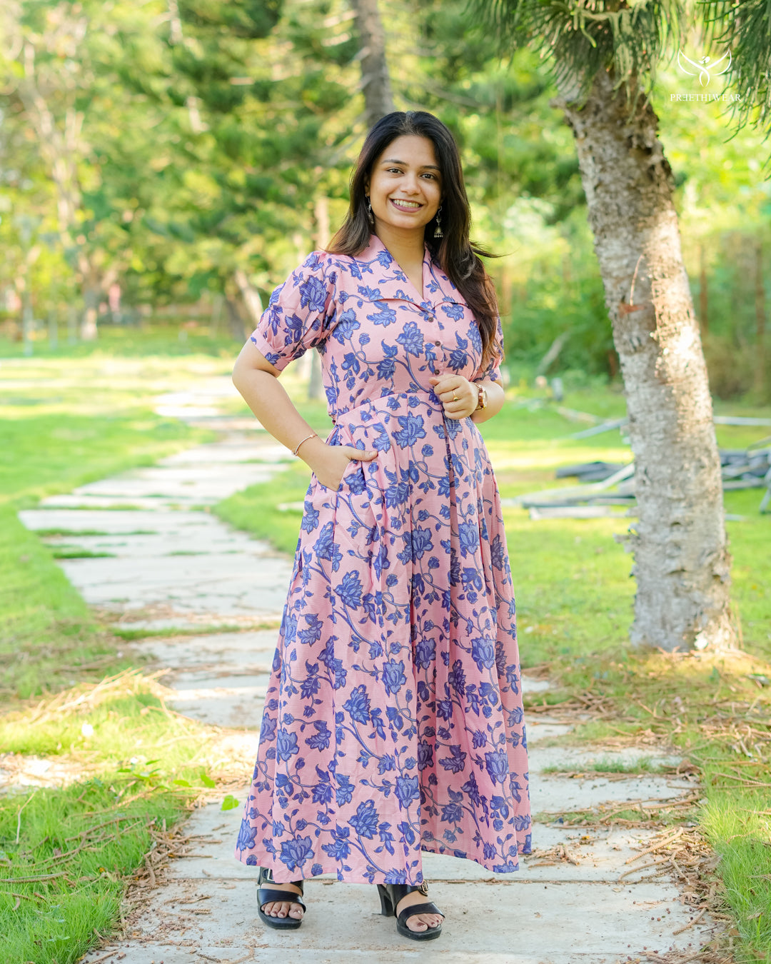 Namira Maternity Dress with center Button