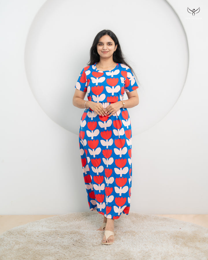 Geetha2  SoftCotton Full Length Maternity Loungewear