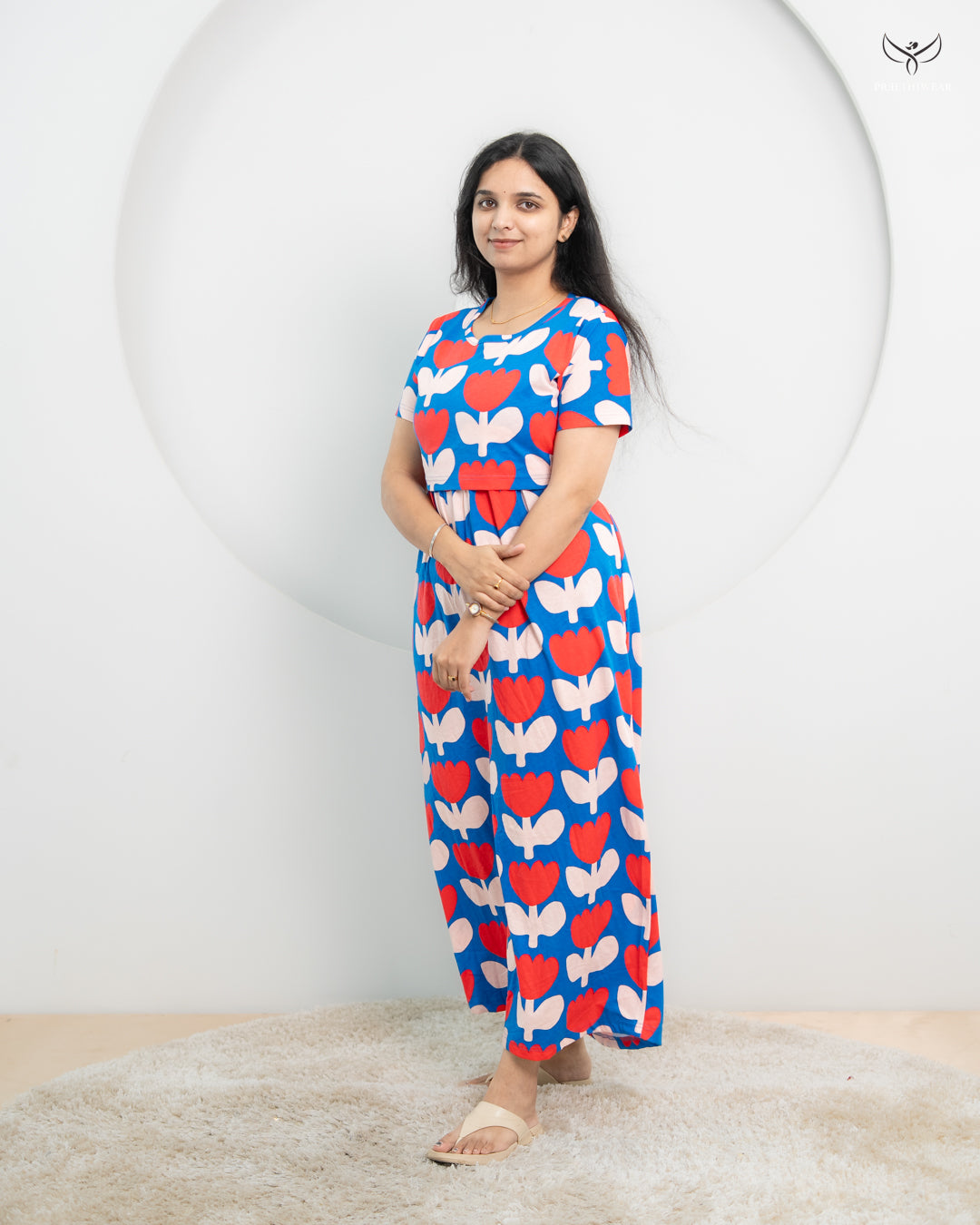 Geetha2  SoftCotton Full Length Maternity Loungewear