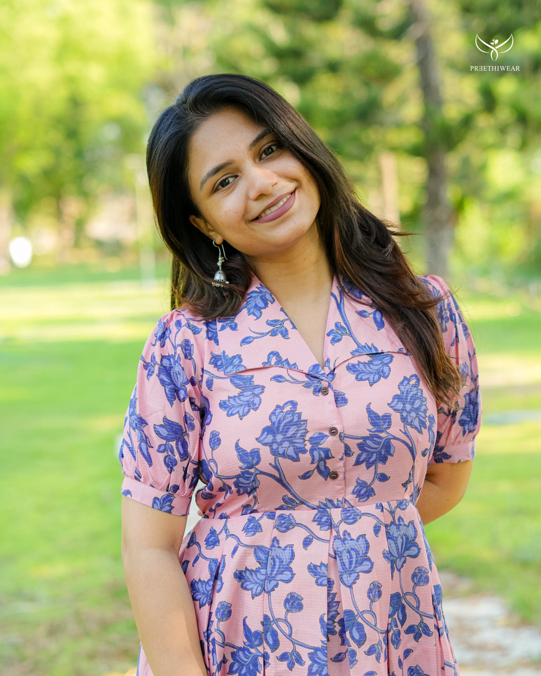 Namira Maternity Dress with center Button