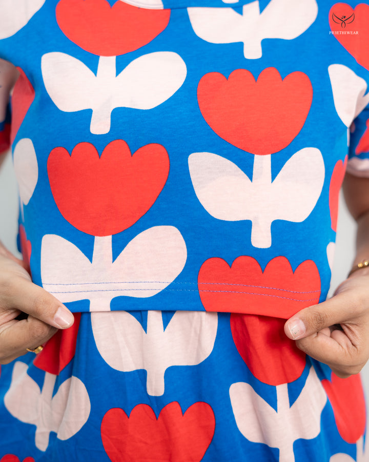 Geetha2  SoftCotton Full Length Maternity Loungewear