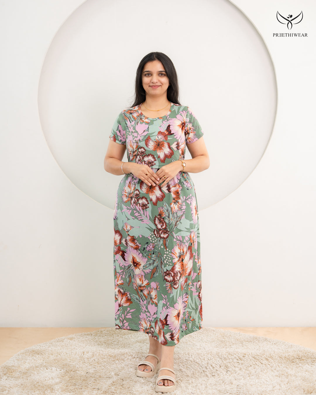 Rasha1 Soft Cotton Full Length Maternity Loungewear