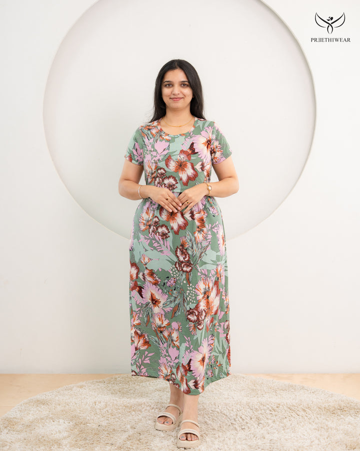 Rasha1 Soft Cotton Full Length Maternity Loungewear