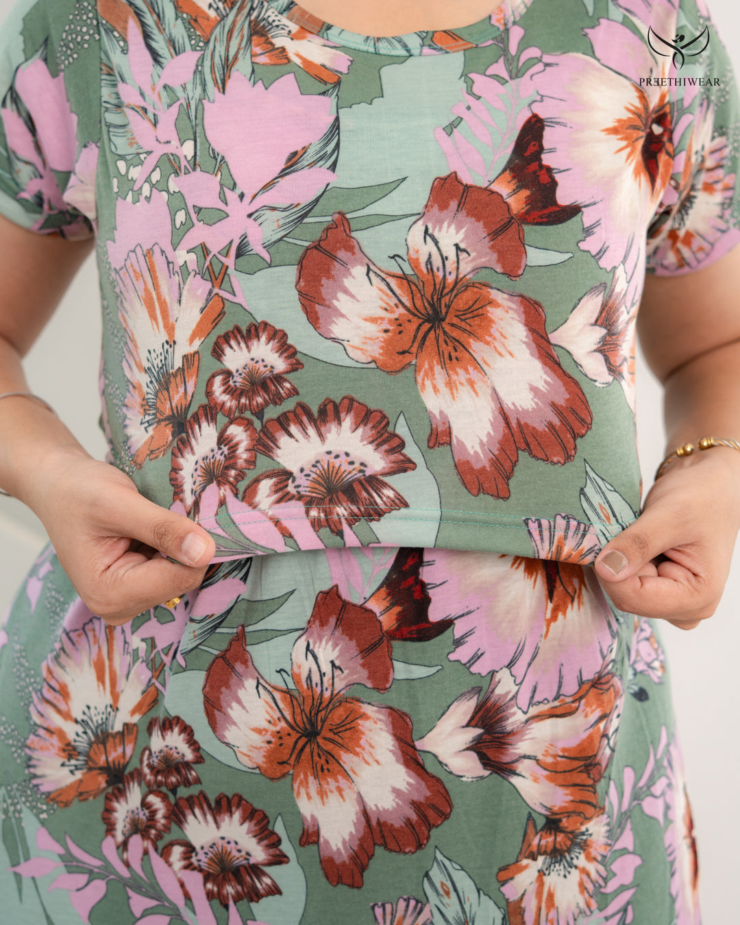 Rasha1 Soft Cotton Full Length Maternity Loungewear