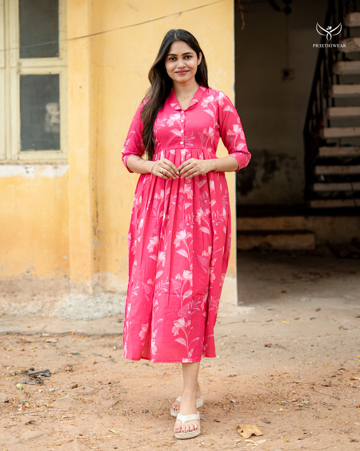 Anoop Maternity Dress with center Button