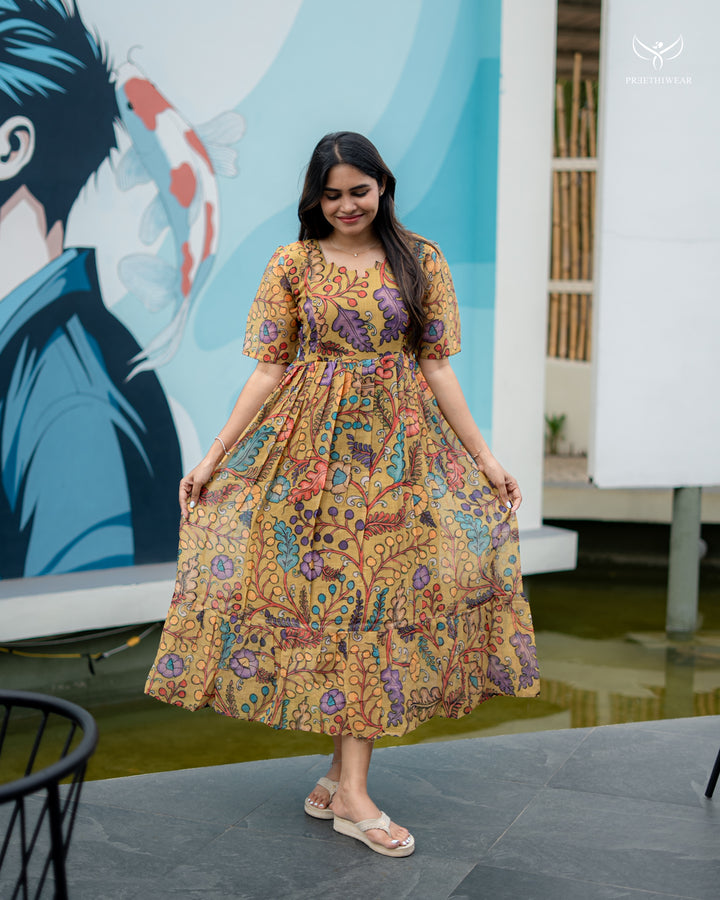 Ruba1 Kalamkari Maternity Dress
