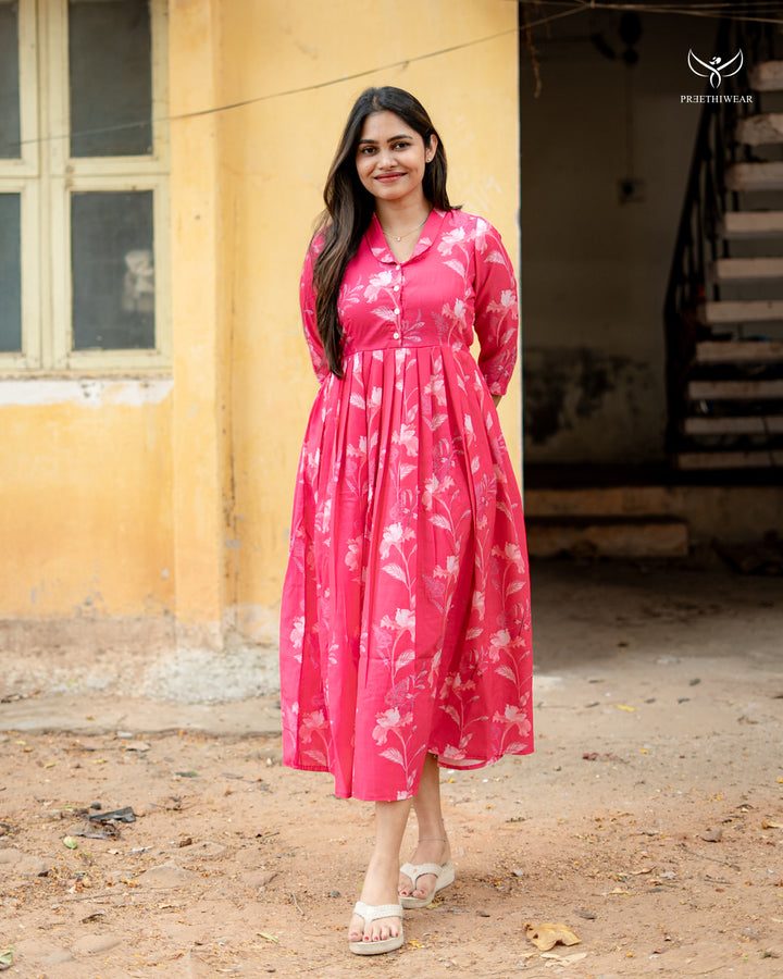 Anoop Maternity Dress with center Button