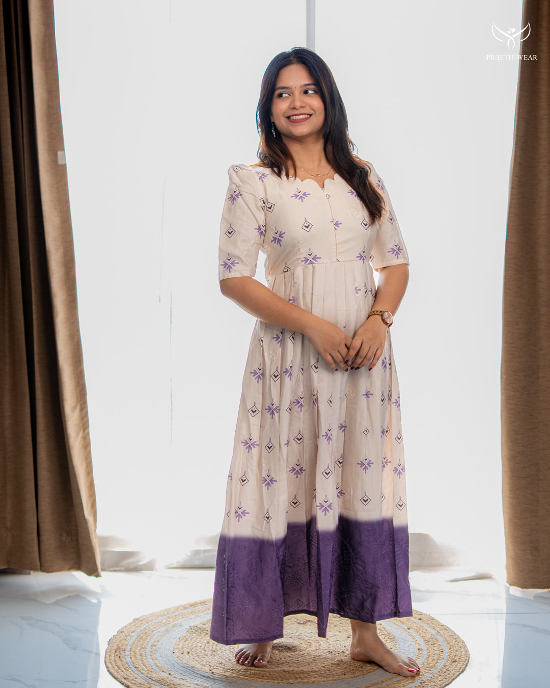 Dhanya Maternity Dress with center Zip