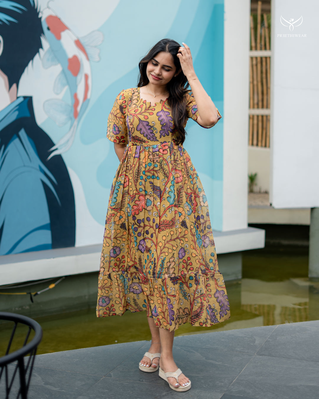 Ruba1 Kalamkari Maternity Dress
