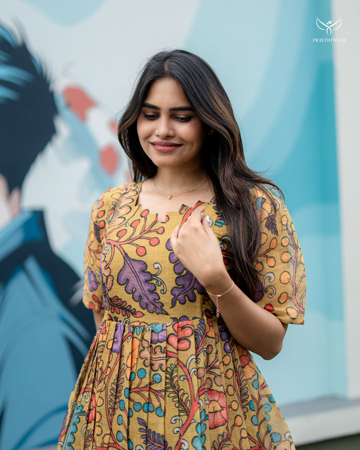 Ruba1 Kalamkari Maternity Dress