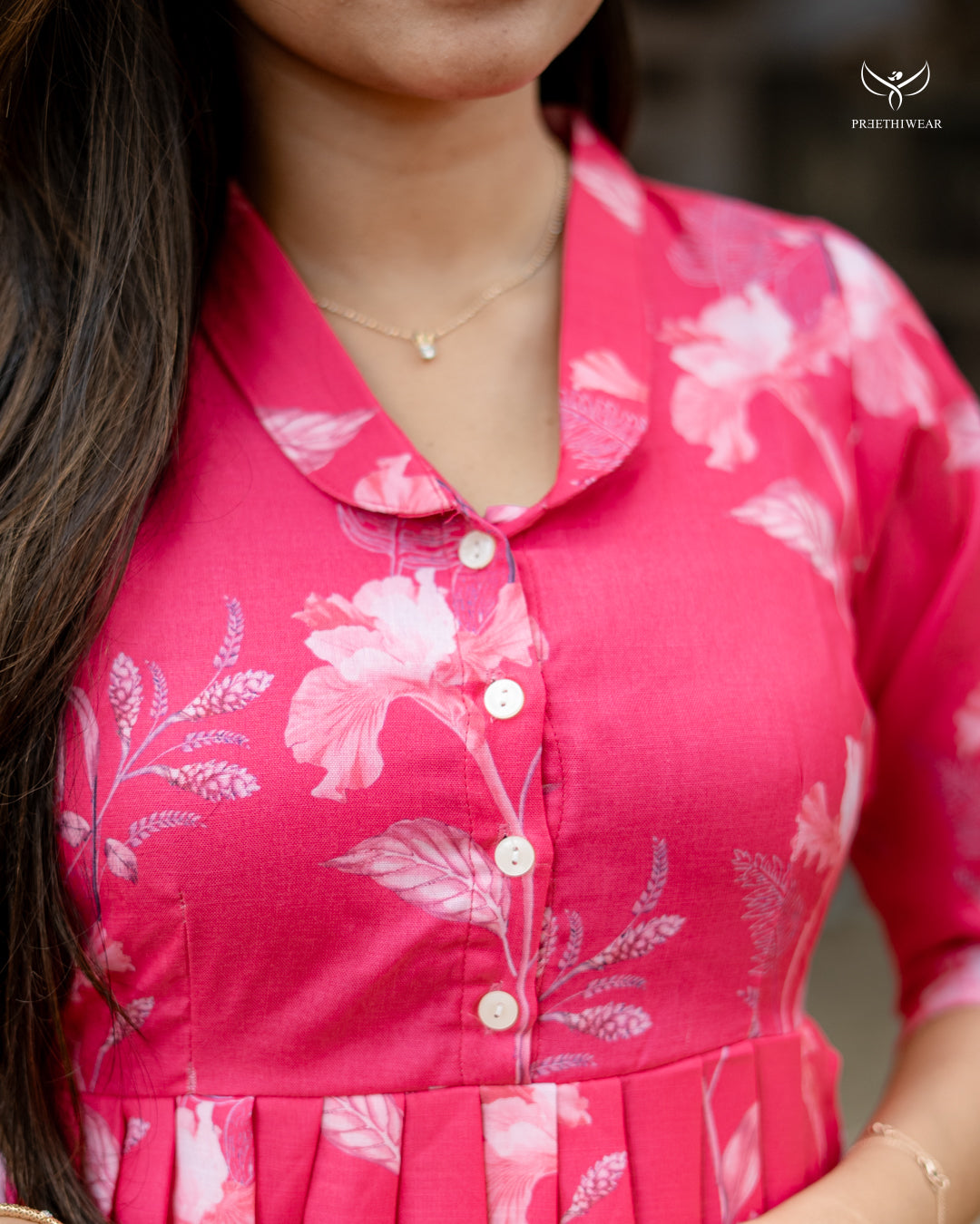 Anoop Maternity Dress with center Button